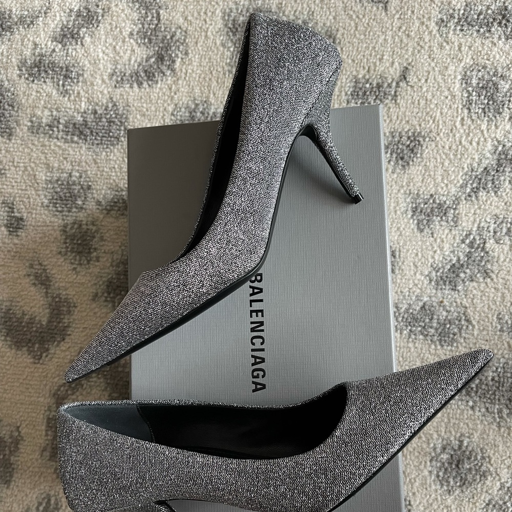 Silver balenciaga knife pumps size 8 - Picture 3 of 9